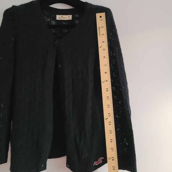 Hollister Black Knitted Cardigan Medium size - Picture 3 of 8